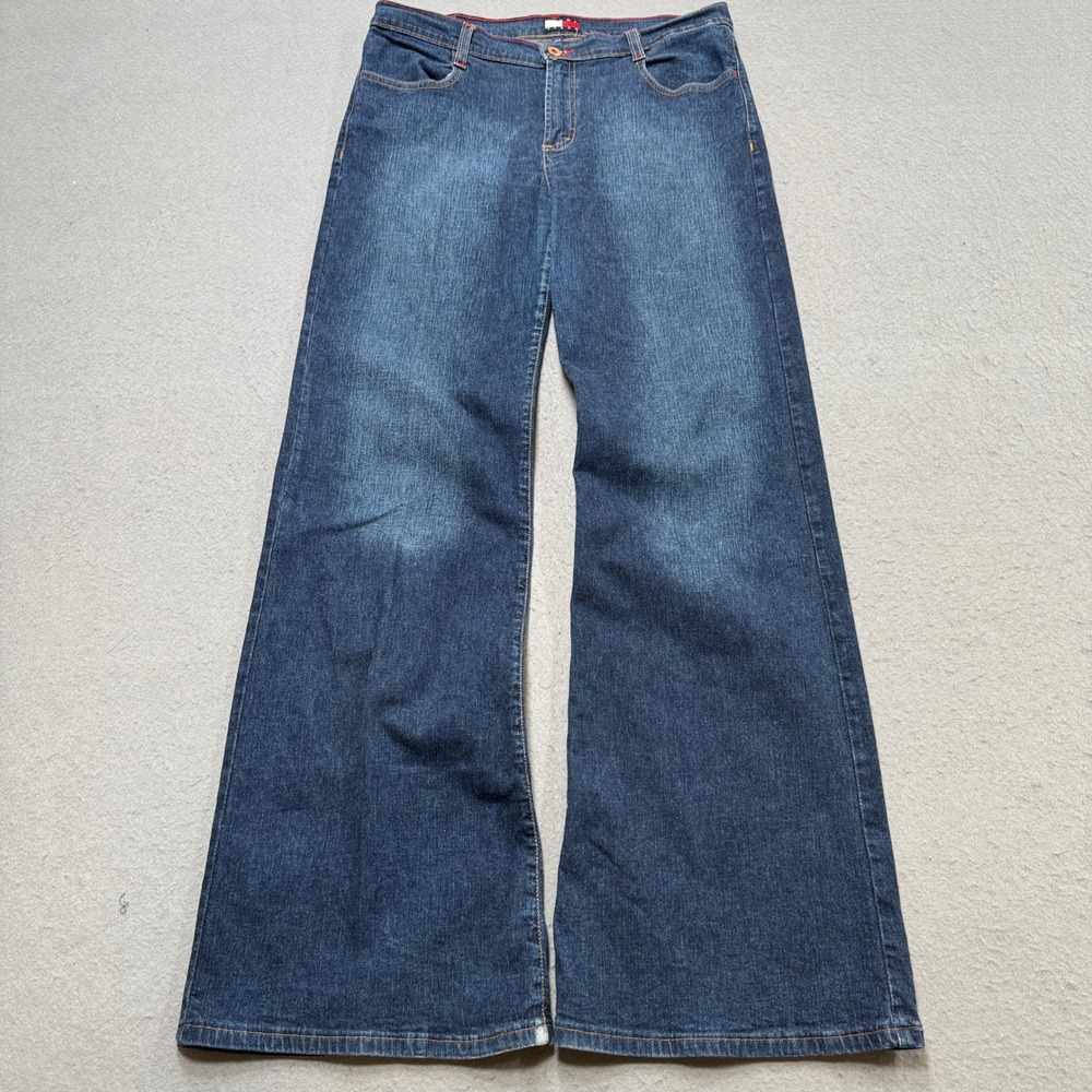 Y2K Tommy Jeans Women's 31 Blue Denim Wide Leg High Rise Baggy Fit Canada
